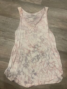 American Eagle Outfitters Soft & Sexy Tie-Dye Scoop Tank - Light Pink & Gray